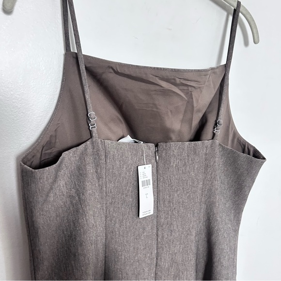 MARE MARE Anthropologie A-Line Slip Dress Taupe Gray Brown Size L NWT - Picture 9 of 13